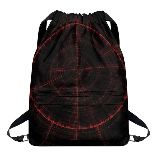 Red Gun Sight Print Drawstring Backpack
