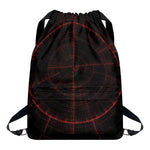 Red Gun Sight Print Drawstring Backpack
