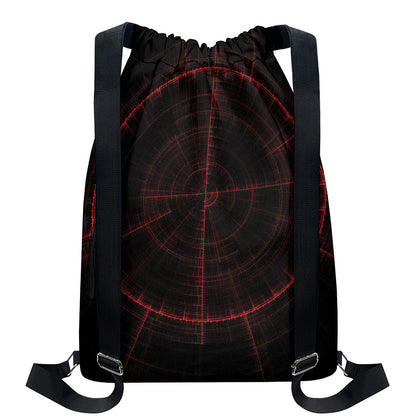 Red Gun Sight Print Drawstring Backpack