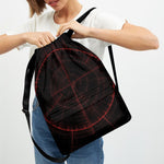 Red Gun Sight Print Drawstring Backpack