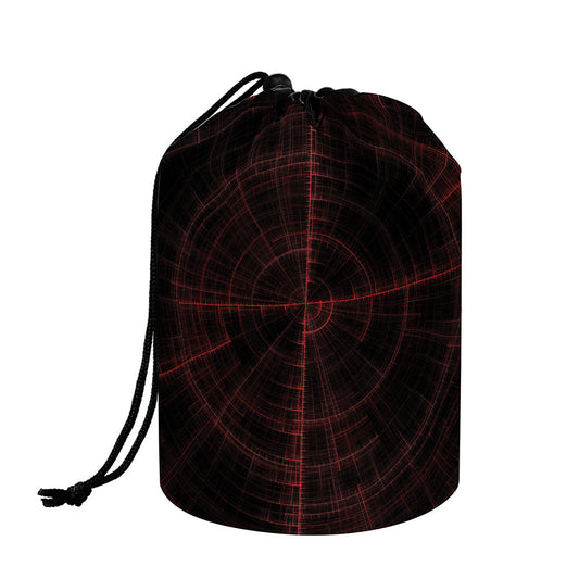 Red Gun Sight Print Drawstring Makeup Bag