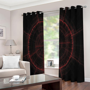 Red Gun Sight Print Extra Wide Grommet Curtains