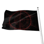 Red Gun Sight Print Flag