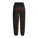 Red Gun Sight Print Fleece Lined Knit Pants