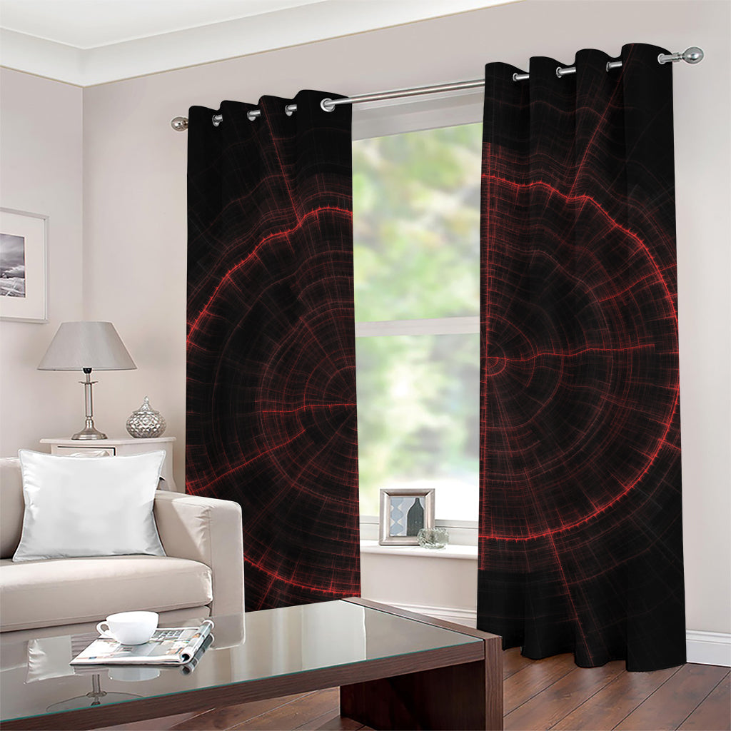 Red Gun Sight Print Grommet Curtains