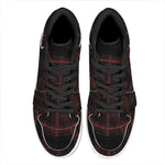 Red Gun Sight Print High Top Leather Sneakers