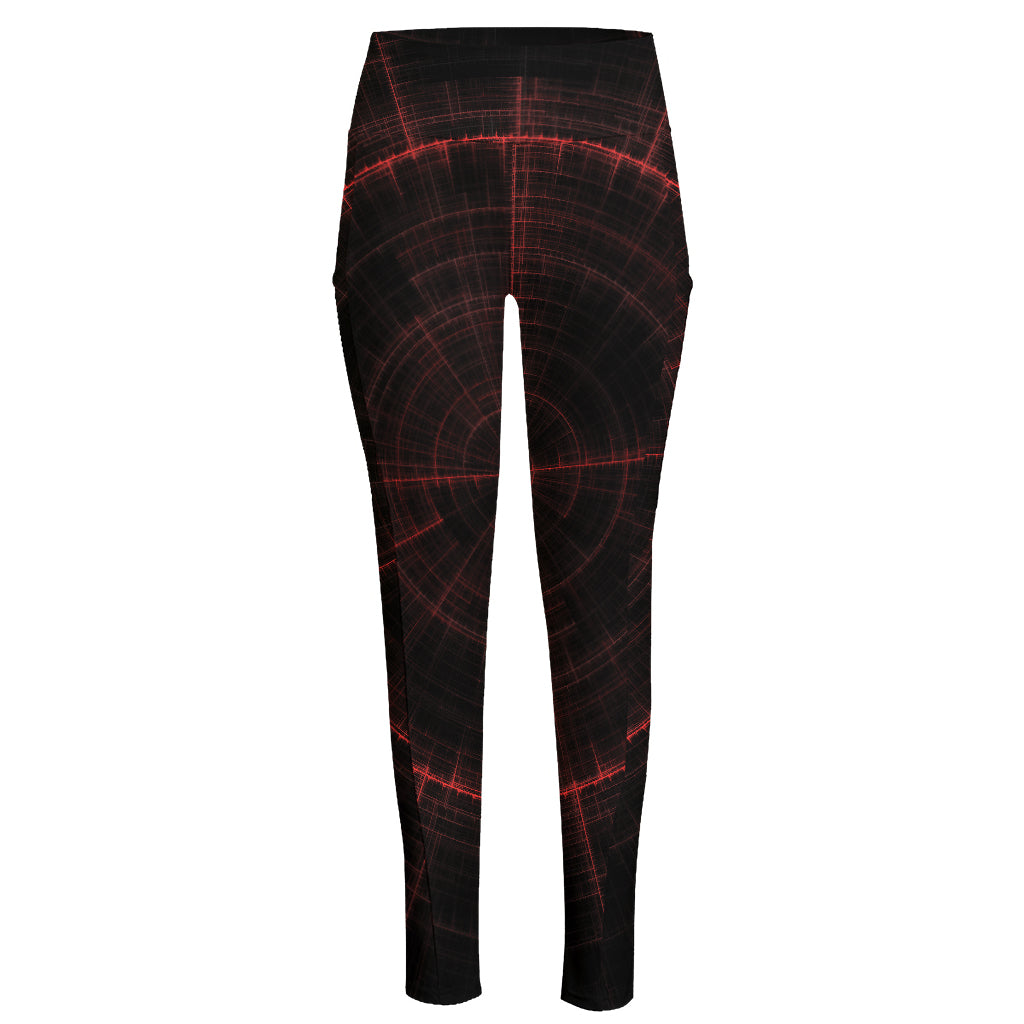 Red Gun Sight Print High-Waisted Pocket Leggings