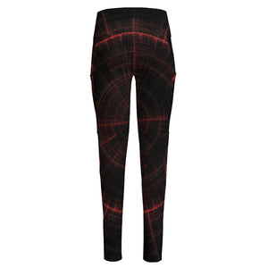 Red Gun Sight Print High-Waisted Pocket Leggings