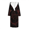 Red Gun Sight Print Hooded Bathrobe