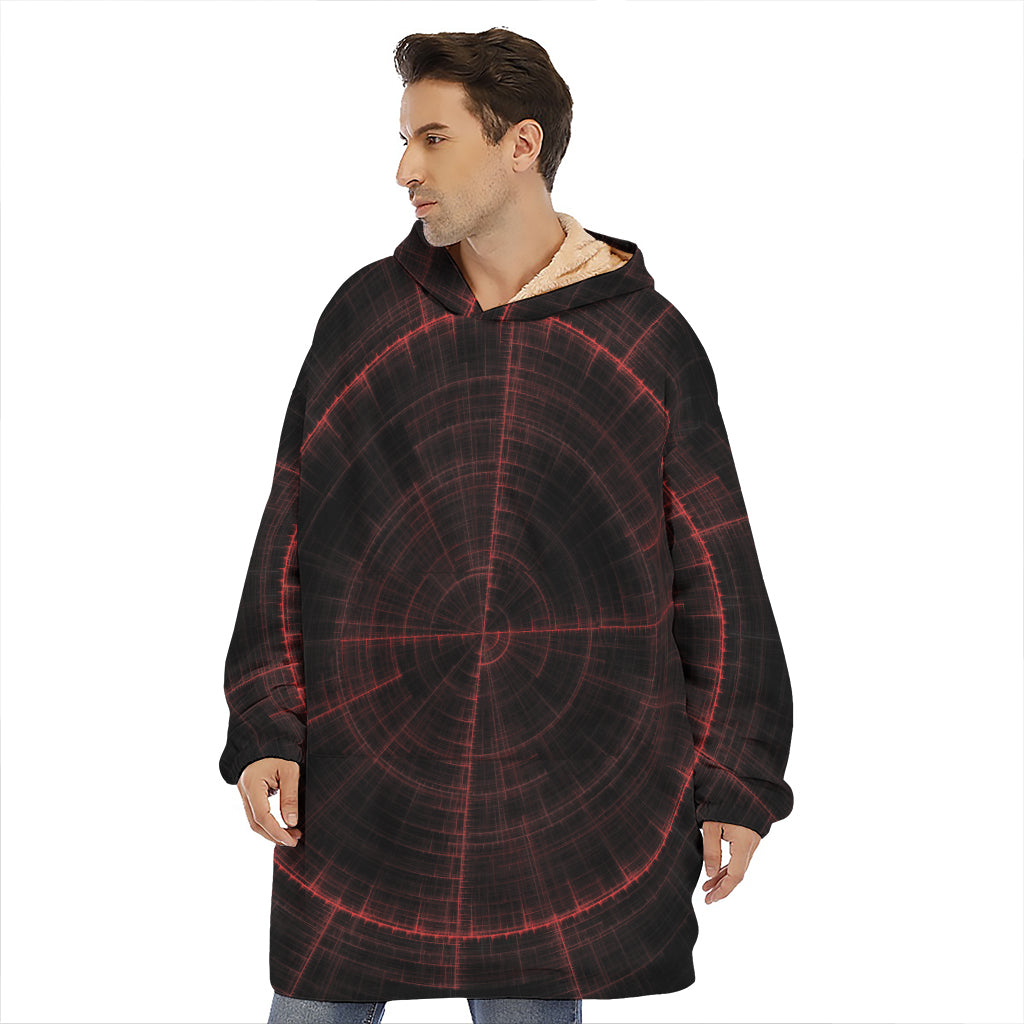 Red Gun Sight Print Hoodie Blanket