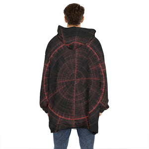 Red Gun Sight Print Hoodie Blanket