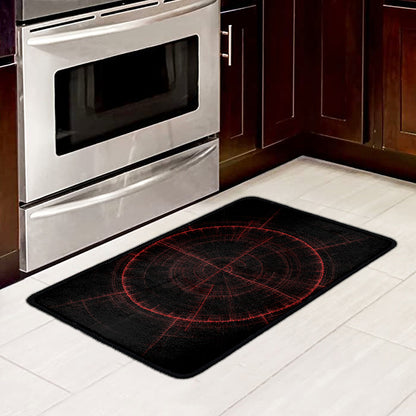 Red Gun Sight Print Kitchen Mat