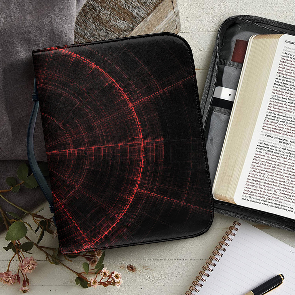 Red Gun Sight Print Leather Bible Cover