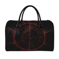Red Gun Sight Print Leather Duffel Bag