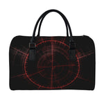 Red Gun Sight Print Leather Duffle Bag