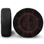 Red Gun Sight Print Leather Spare Tire Cover