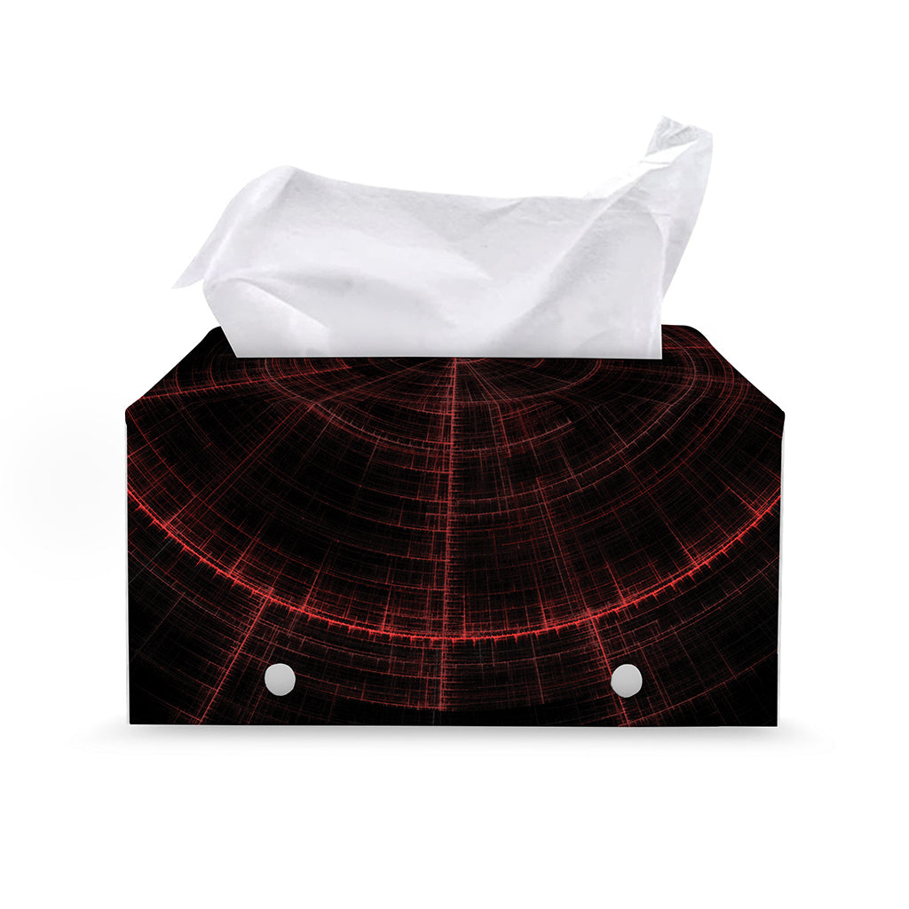 Red Gun Sight Print Leather Tissue Box Cover