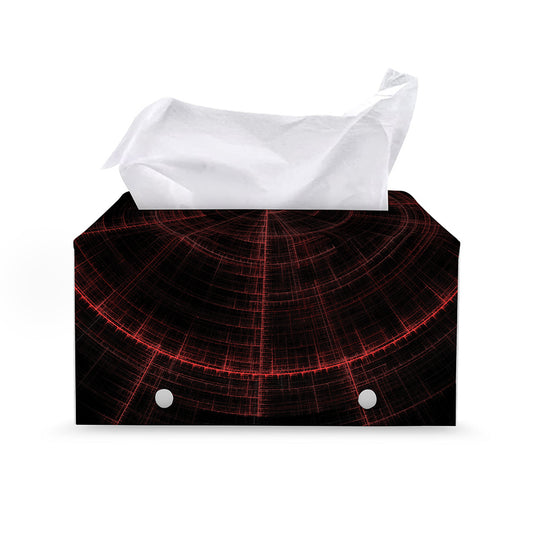Red Gun Sight Print Leather Tissue Box Cover
