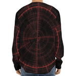 Red Gun Sight Print Long Sleeve Baseball Jersey