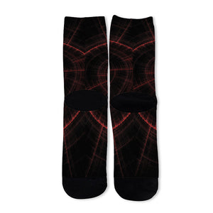 Red Gun Sight Print Long Socks