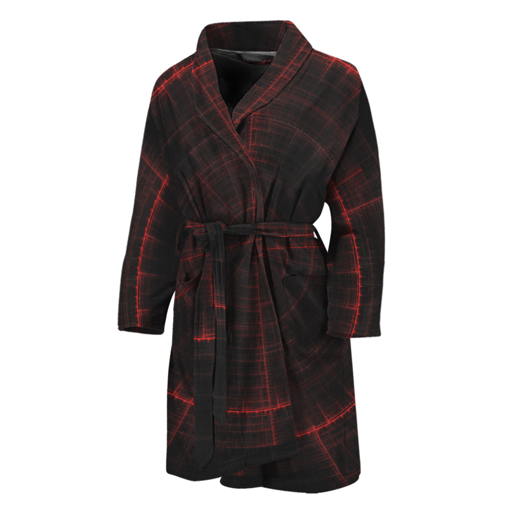 Red Gun Sight Print Men's Bathrobe