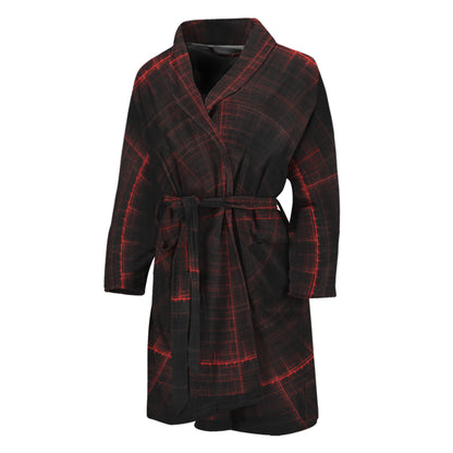 Red Gun Sight Print Men's Bathrobe