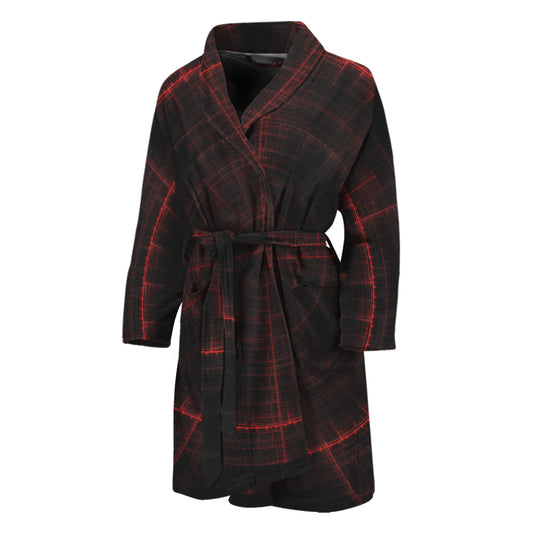 Red Gun Sight Print Men's Bathrobe