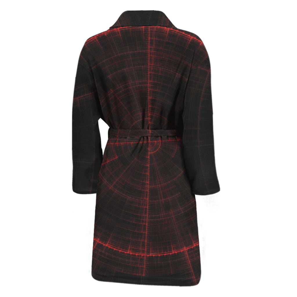Red Gun Sight Print Men's Bathrobe