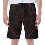 Red Gun Sight Print Men's Beach Shorts