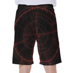 Red Gun Sight Print Men's Beach Shorts