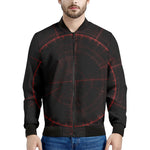 Red Gun Sight Print Men's Bomber Jacket