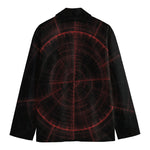 Red Gun Sight Print Men's Cotton Blazer