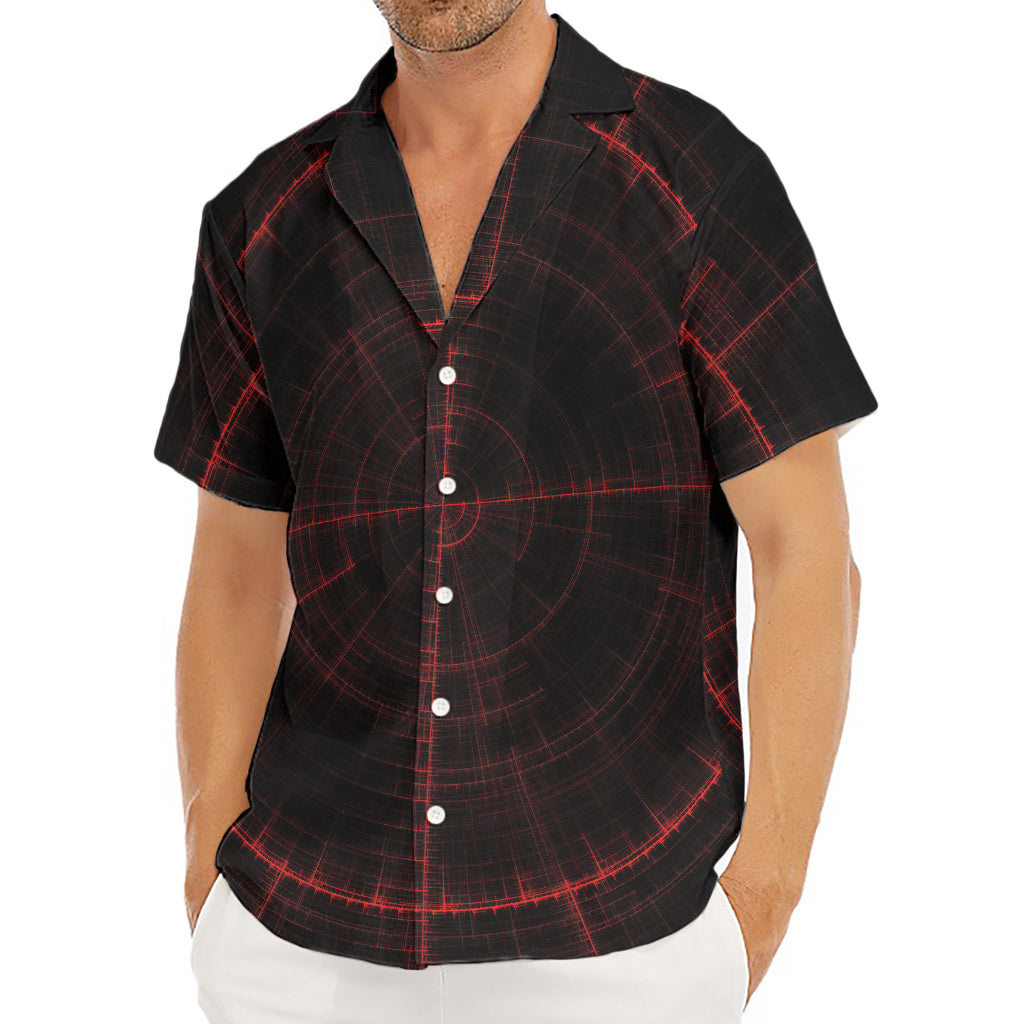 Red Gun Sight Print Men's Deep V-Neck Shirt