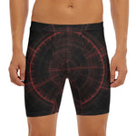 Red Gun Sight Print Men's Long Boxer Briefs