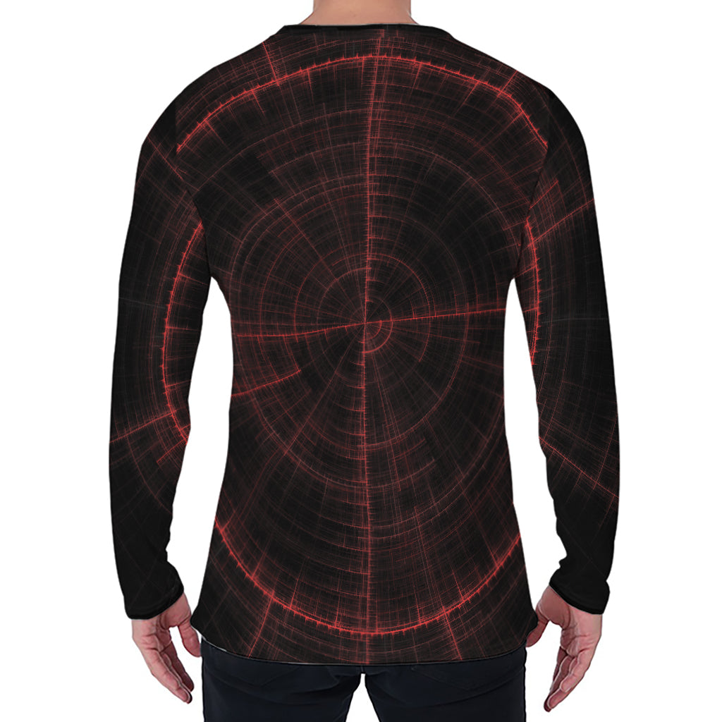 Red Gun Sight Print Men's Long Sleeve T-Shirt