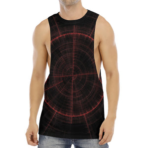 Red Gun Sight Print Men's Muscle Tank Top