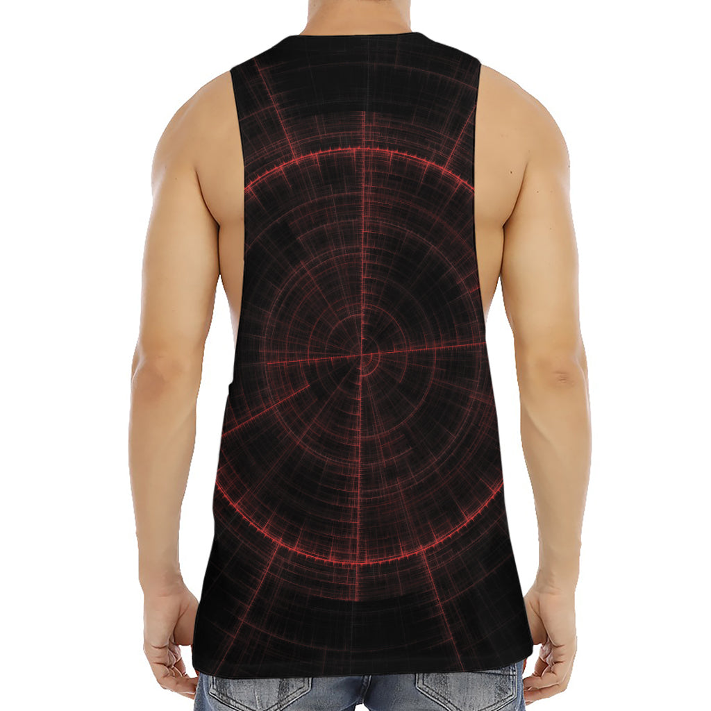 Red Gun Sight Print Men's Muscle Tank Top