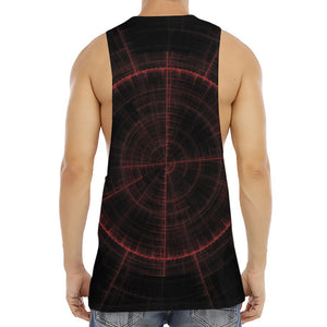 Red Gun Sight Print Men's Muscle Tank Top