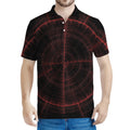 Red Gun Sight Print Men's Polo Shirt