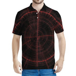 Red Gun Sight Print Men's Polo Shirt