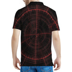 Red Gun Sight Print Men's Polo Shirt