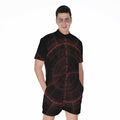 Red Gun Sight Print Men's Romper