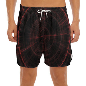 Red Gun Sight Print Men's Split Running Shorts