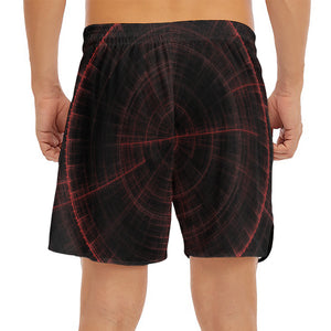 Red Gun Sight Print Men's Split Running Shorts