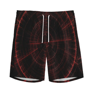 Red Gun Sight Print Men's Sports Shorts