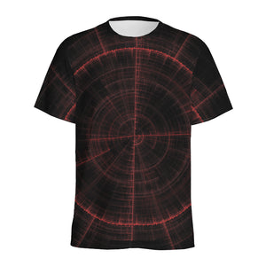 Red Gun Sight Print Men's Sports T-Shirt