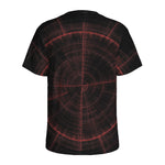 Red Gun Sight Print Men's Sports T-Shirt