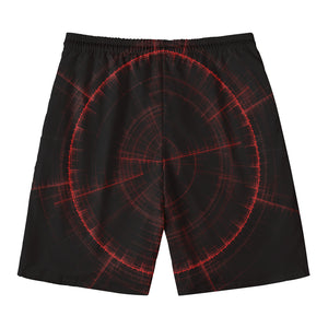 Red Gun Sight Print Men's Swim Trunks