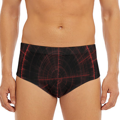 Red Gun Sight Print Men's Triangle Swim Briefs
