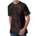 Red Gun Sight Print Men's Velvet T-Shirt